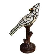 Tischlampe 5LL-6102N Vogel, creme Tiffany-Stil