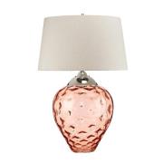 Tischlampe Samara, Ø 51 cm, lachs, Stoff, Glas, 2-flammig