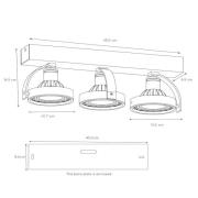 LED-Deckenstrahler Dorian dreiflammig, dim to warm