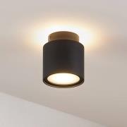 Arcchio Deckenlampe Walisa, Ø 10 cm, schwarz, Alu, Diffusor