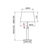 Aluminor Quatro Up Tischlampe eiche hell/chrom