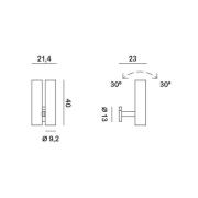 Rotaliana Tobu W1 Wandlampe, 3000K, 30°, bronze