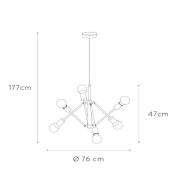 Hängeleuchte Lester, sechsflammig, verstellbar