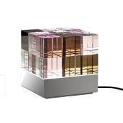 TECNOLUMEN Cubelight LED-Tischlampe, rosa/schwarz