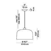 Luceplan Zile Hängeleuchte ziegelrot matt, Ø 40 cm