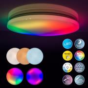 LED-Deckenlampe Rainbow, dimmbar, RGBW, Nachtlicht