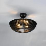 Deckenlampe Colino aus Holzlamellen, schwarz