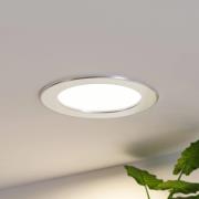 Prios LED-Einbaulampe Cadance, silber, 17 cm, 3er, dimmbar