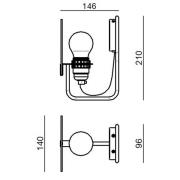 Stilnovo Bugia LED-Wandleuchte, einflammig schwarz