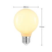 LED-Lampe E27 8W G80 2.700K dimmbar, opal, 3er-Set