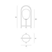 Tischlampe Drop, Milchglasschirm, Gestell schwarz