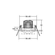 BRUMBERG LED-Einbaustrahler Abran, alu matt, RC, schwenkbar