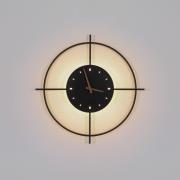 LED-Wandlampe Sussy mit Uhr, schwarz, Ø 50 cm