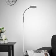 Lindby LED-Stehlampe Milow, weiß, 140 cm hoch, Fußschalter