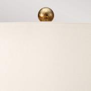 Tischleuchte Amarilli, bronze, Textilschirm weiß