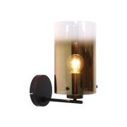 Wandlampe Ventotto, schwarz/gold, Breite 15 cm, Metall/Glas