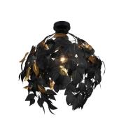 Deckenlampe Leavy, Ø 38 cm, schwarz/gold, Kunststoff