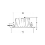 BRUMBERG LED-Einbaudownlight Lydon Midi, weiß, DALI, 4.000 K