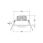 BRUMBERG LED-Einbauspot Tirrel-R DALI Anschlussbox hellgold