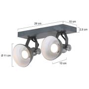 LED-Deckenspot Brooklyn 2flammig, grau