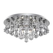 Deckenlampe Hanna, Kristall Diamantform 45cm chrom