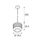 SLV Pendellampe Pantilo Rope 20, silberfarben, Glas