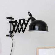 Scherenlampe Yorkshire für die Wand, schwarz