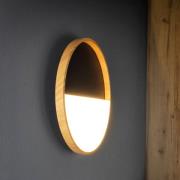 LED-Wandleuchte Vista, schwarz/holz hell, Ø 40 cm