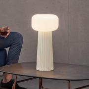 Tischleuchte Faro, Glas, Kunststoff, E27-Fassung, weiß