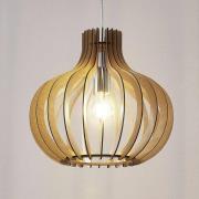 Lindby Pendelleuchte Sina, Ø 35 cm, Holz, E27