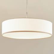 Lindby Hängeleuchte Sebatin, Ø 50 cm, weiß, Stoff, E27