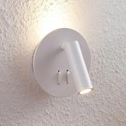 Lucande LED-Wandleuchte Magya, weiß, Ø 14 cm, verstellbar