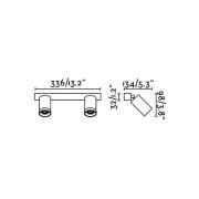 Wandstrahler Stan, weiß, Aluminium, Breite 33,6 cm, 2-flg.