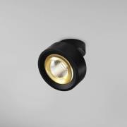 Egger LED-Spot Clippo Optic, schwarz/gold, Ø 12 cm, DTW