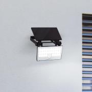 LED-Solar-Außenwandstrahler Luton Sensor, schwarz, B 19 cm