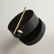 Maytoni LED-Wandleuchte Nuance, schwarz / gold, Ø 10 cm