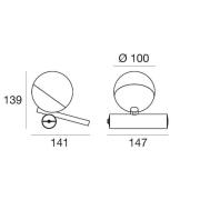 LED-Tischleuchte Rossini, gold, Aluminium, PMMA, Dimmer