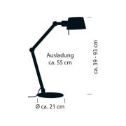 Schreibtischleuchte Medo, sandfarben, Höhe 93 cm, E27