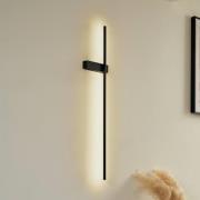 Lindby LED-Wandleuchte Natsumi, schwarz, Aluminium, 90 cm