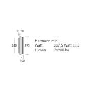 HerzBlut LED-Wandleuchte Hermann mini, eiche geölt, dimmbar