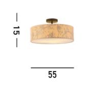 Deckenleuchte Isla, Ø 55 cm, braun, beige, Bambus, Stahl