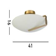 Deckenleuchte Sundial, goldfarben/opalweiß, Stahl, Glas, E27