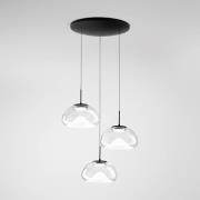 LED-Hängeleuchte Brena, 3-flammig, rund, transparent, CCT