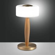 LED-Tischleuchte Elea, messingfarben, Höhe 29 cm, Glas, Holz
