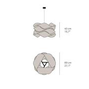 LZF Hängeleuchte Link, Ø 69 cm, elfenbein, Holzfurnier