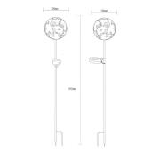 LED-Solar-Erdspießleuchte 36747, Kugel, rostbraun, Metall