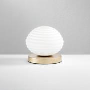 Tischleuchte Ripple, goldfarben/opal, Ø 18 cm