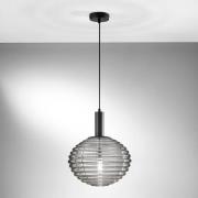 Hängeleuchte Ripple, schwarz/rauchgrau, Ø 32 cm