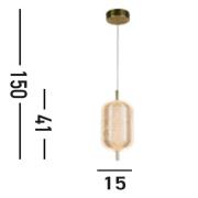LED-Hängeleuchte Capsule, messingfarben, Eisen, Acryl