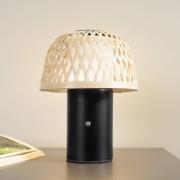 Lindby LED-Akku-Tischleuchte Nifelia, Bambus, CCT, dimmbar